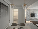 96平米轻奢风格三室餐厅装修效果图，餐桌创意设计图