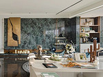 136平米轻奢风格三室餐厅装修效果图，餐桌创意设计图