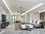 75平米现代简约风五室客厅装修效果图，地板创意设计图