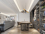 387平米现代简约风五室茶室装修效果图，置物柜创意设计图