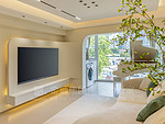 74平米现代简约风三室客厅装修效果图，沙发创意设计图