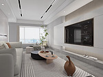 75平米现代简约风三室客厅装修效果图，电视墙创意设计图