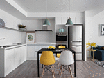75平米北欧风格二室厨房装修效果图，墙面创意设计图
