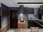 86平米现代简约风三室厨房装修效果图，吧台创意设计图