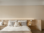 133平米现代简约风二室卧室装修效果图，背景墙创意设计图