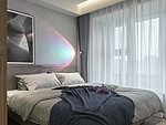 122平米轻奢风格三室卧室装修效果图，背景墙创意设计图
