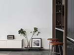 108平米现代简约风三室客厅装修效果图，收纳柜创意设计图