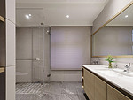 148平米现代简约风三室卫生间装修效果图，盥洗区创意设计图