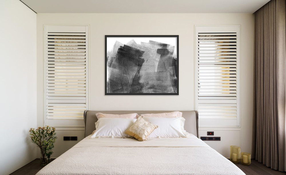 105平米现代简约风三室卧室装修效果图，背景墙创意设计图