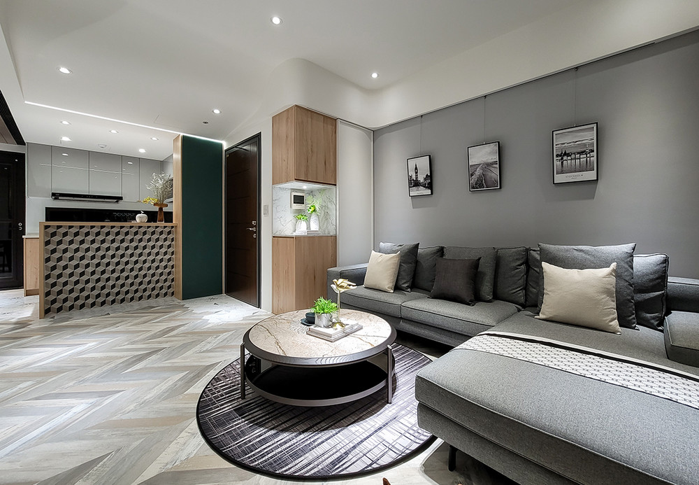 91平米北欧风格二室客厅装修效果图，沙发创意设计图
