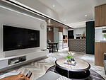 94平米北欧风格二室客厅装修效果图，电视墙创意设计图