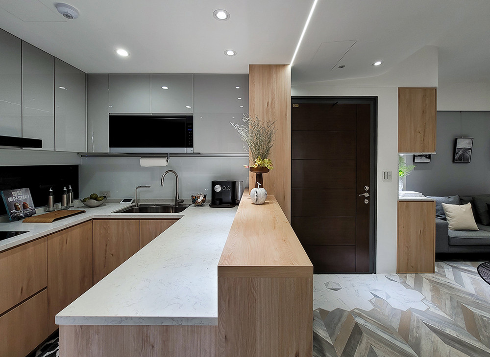 91平米北欧风格二室厨房装修效果图，橱柜创意设计图