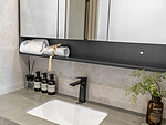 105平米现代简约风三室卫生间装修效果图，盥洗区创意设计图