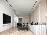115平米现代简约风一室客厅装修效果图，软装创意设计图