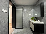 150平米现代简约风三室卫生间装修效果图，盥洗区创意设计图