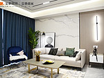123平米现代简约风四室客厅装修效果图，背景墙创意设计图