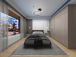 86平米现代简约风四室卧室装修效果图，吊顶创意设计图