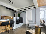 90平米现代简约风三室客厅装修效果图，墙面创意设计图