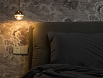 85平米北欧风格二室卧室装修效果图，灯饰创意设计图