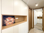 90平米现代简约风三室玄关装修效果图，玄关柜创意设计图
