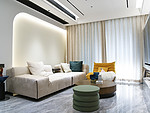 148平米现代简约风三室客厅装修效果图，墙面创意设计图
