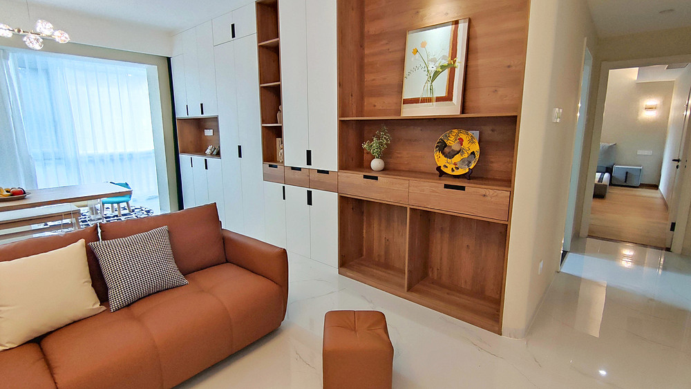 104平米北欧风格三室客厅装修效果图，沙发创意设计图