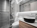 106平米现代简约风三室卫生间装修效果图，盥洗区创意设计图