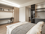215平米现代简约风三室卧室装修效果图，软装创意设计图