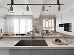 270平米现代简约风三室厨房装修效果图，橱柜创意设计图
