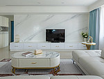 260平米美式风格三室客厅装修效果图，电视墙创意设计图