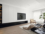 80平米现代简约风三室客厅装修效果图，电视墙创意设计图