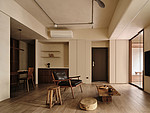 90平米混搭风格三室客厅装修效果图，地板创意设计图