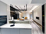 90平米现代简约风三室厨房装修效果图，墙面创意设计图