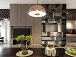111平米新中式风格四室餐厅装修效果图，灯饰创意设计图
