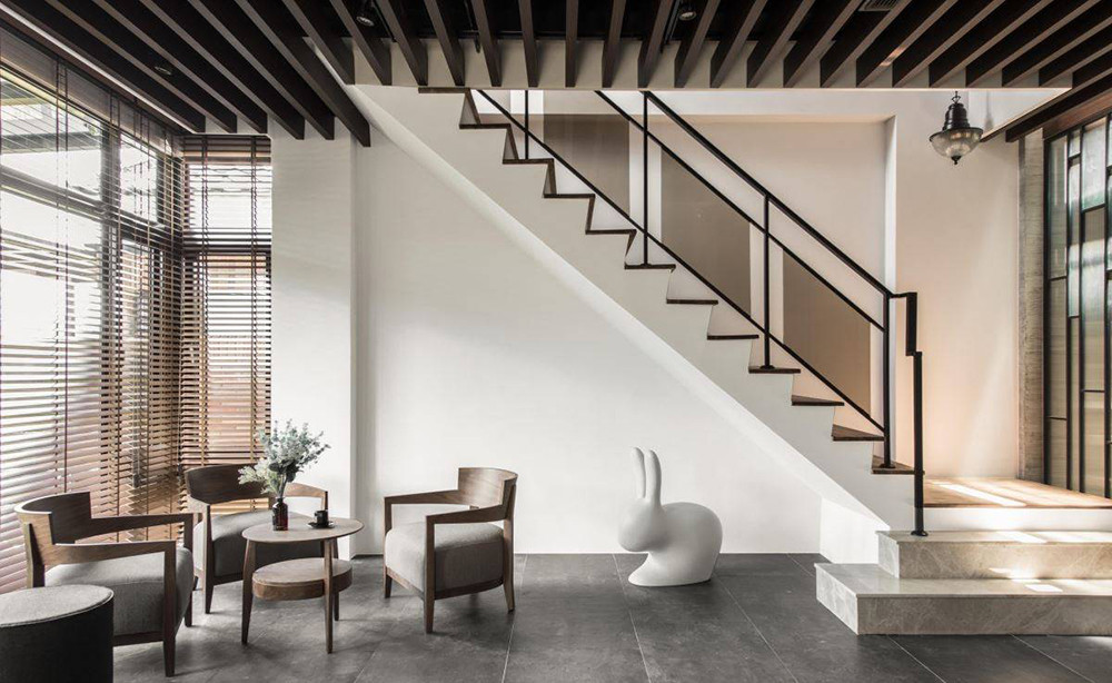 311平米新中式风格四室走廊装修效果图，楼梯创意设计图