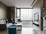 306平米新中式风格四室休闲室装修效果图，门窗创意设计图
