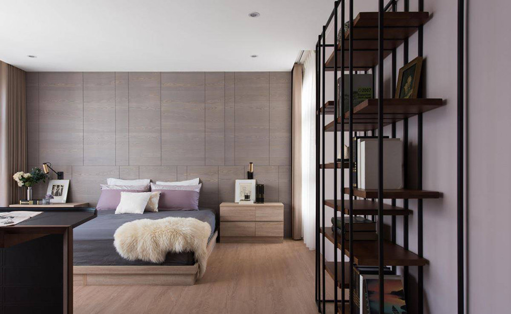 311平米新中式风格四室卧室装修效果图，置物柜创意设计图