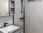 125平米现代简约风三室卫生间装修效果图，盥洗区创意设计图