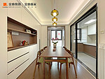 128平米混搭风格三室餐厅装修效果图，置物柜创意设计图