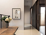 97平米新中式风格四室走廊装修效果图，照片墙创意设计图