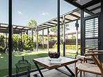 311平米新中式风格四室阳台装修效果图，餐桌创意设计图