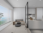 125平米现代简约风三室休闲室装修效果图，收纳柜创意设计图