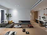 158平米现代简约风四室客厅装修效果图，地板创意设计图