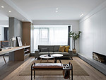 130平米现代简约风四室客厅装修效果图，沙发创意设计图