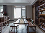 311平米新中式风格四室茶室装修效果图，书柜创意设计图