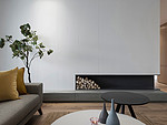 124平米现代简约风四室客厅装修效果图，电视墙创意设计图