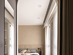 85平米现代简约风三室卧室装修效果图，飘窗创意设计图