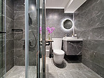 105平米美式风格三室卫生间装修效果图，盥洗区创意设计图