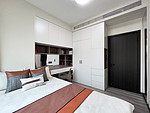 168平米现代简约风三室次卧装修效果图，软装创意设计图