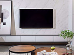 158平米现代简约风三室客厅装修效果图，电视墙创意设计图